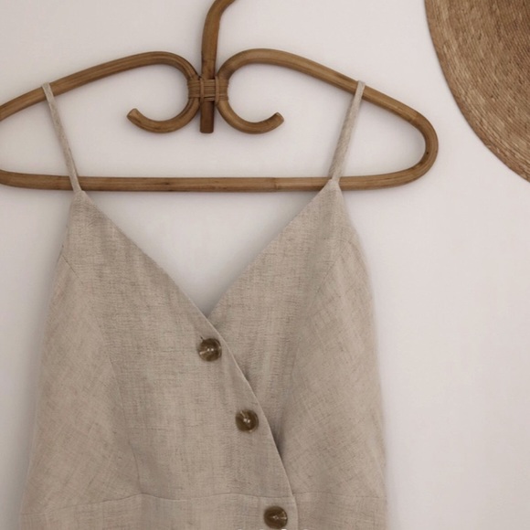 Linen Button Cami Midi Dress, FINAL PRICE, PRICE FIRM - Picture 3 of 10